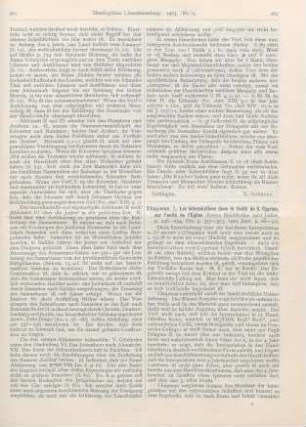 262-263 [Rezension] Chapman, J., Les interpolations dans le traité de S. Cyprien, sur l‘unité de l‘Église