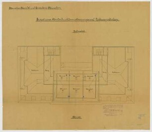 Thiersch, Friedrich von; München; Haus für Handel und Gewerbe - Dampfheizung, Lüftung (Grundriss DG)