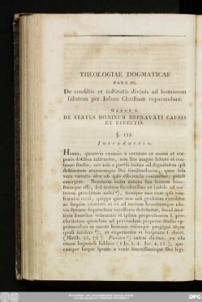 Caput I. De Status Hominum Depravati Causis Et Effectis.
