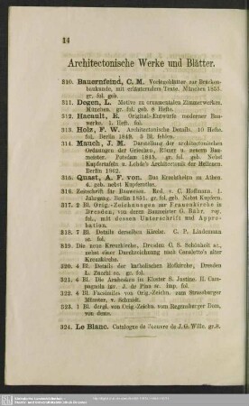 Architectonische Werke und Blätter