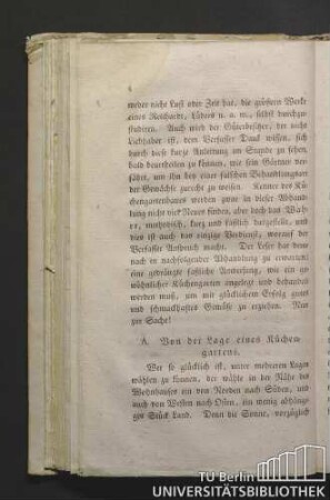 A. Von der Lage eines Küchengartens.