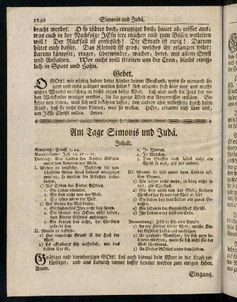 1240-1243, Inhalt; Eingang; Evangelium