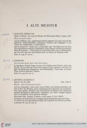 Gemälde Alter Meister (Nr. 1-53)