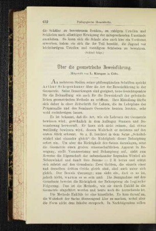 Über die geometrische Beweisführung
