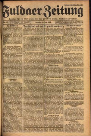 Ausgabe vom Samstag, den 18. Juni 1927.