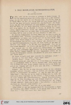 5: Russisches Theater, 3., Das Moskauer Kindertheater