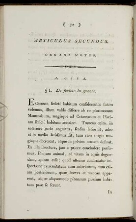 Articulus secundus. Organa motus