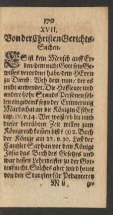 XVII. Von der Christen Gerichts-Sachen.