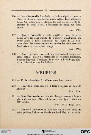 Meubles (Nr. 199-228)