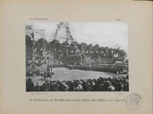 Blatt 1. Die Grundsteinlegung zum Nord-Ostsee-Canal durch Se. Majestät Kaiser Wilhelm I. am 3. Juni 1887.