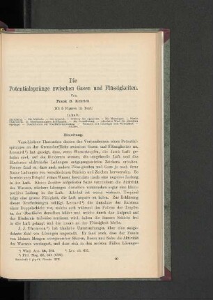 Die Potentialsprünge zwischen Gasen und Flüssigkeiten.