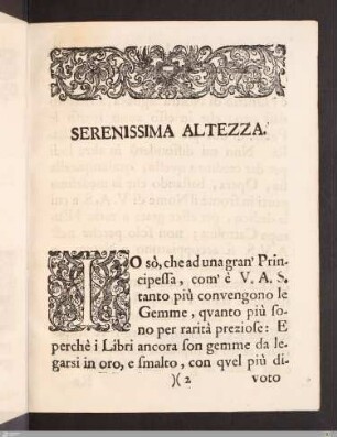 Serenissima Altezza.