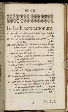 Index Exercitationum.