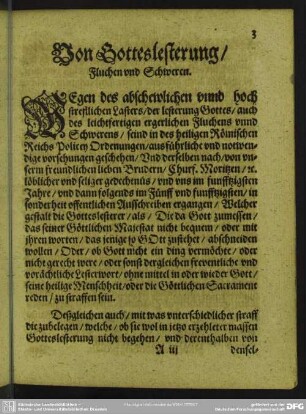 Von Gotteslesterung, Fluchen und Schweren