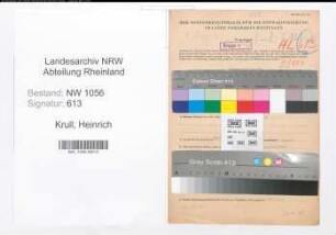 Entnazifizierung Heinrich Krull , geb. 24.05.1904 (Lehrer)
