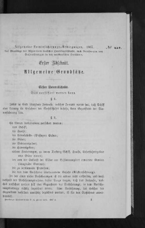 Allgemeine Seeversicherungs-Bedingungen. 1867.