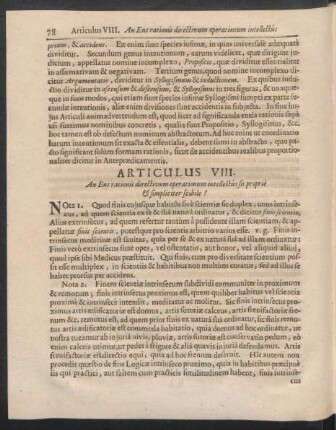 Articulus VIII. An Ens rationis directivum operationum intellectûs sit propriè & simpliciter scibile?