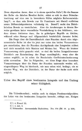 Über den Begriff eines bestimmten Integrals und den Umfang seiner Gültigkeit.