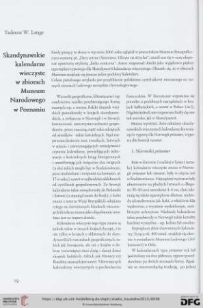20: Skandynawskie kalendarze wieczyste w zbiorach Muzeum Narodowego w Poznaniu