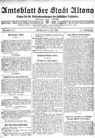 Nummer 32 : Freitag, den 8. Juli 1921