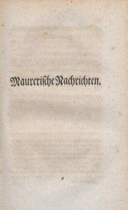 Maurerische Nachrichten