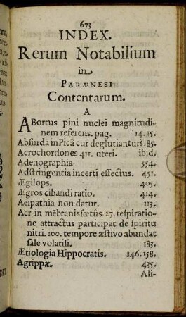 Index. Rerum Notabilium in Parænesi Contentarum.