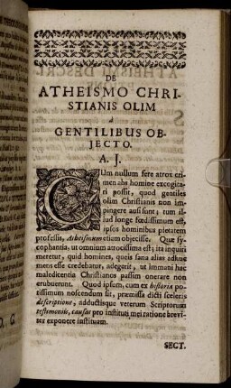 De Atheismo Christianis Olim.