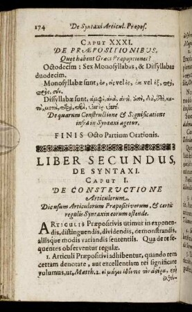 Liber Secundus, De Syntaxi. Caput I. - Caput IX.