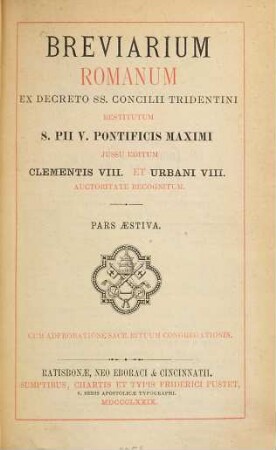 Breviarium romanum ex decreto SS. Concilii Tridentini. 3