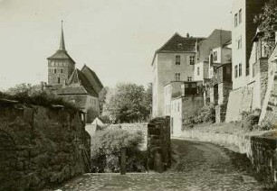 Bautzen, Blick vom ehemaligen Fischertor zur Michaeliskirche