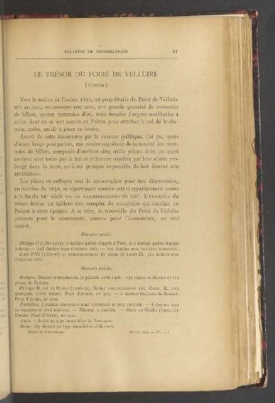 Le trésor du poiré de velluire (vendée)