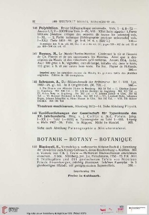 Botanik - Botany - Botanique (Nr. 150 - 158)