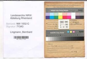 Entnazifizierung Bernhard Lingmann, geb. 16.12.1884 (Kaufmann)