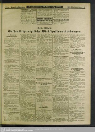 XIV. Abschnitt. Oeffentlich-rechtliche Wirtschaftsvertretungen