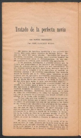 Tratado de la perfecta novia : La novia creyente