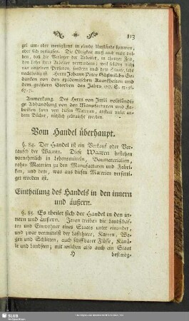 Vom Handel überhaupt