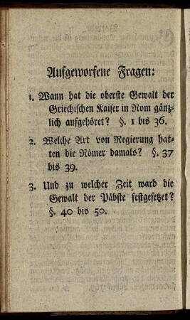 Aufgeworfene Fragen [...]