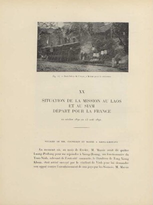 XX. Situation de la mission au Laos et au Siam départ pour la France