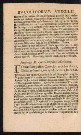 Aegloga .II. quae Corydon inscribitur.