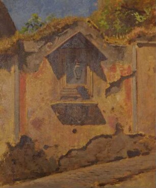 Mauer mit Andachtsstätte