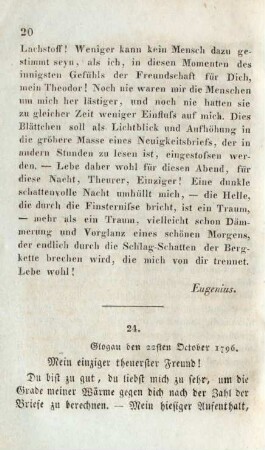 24. Glogau den 22sten October 1796.
