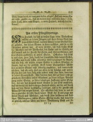 Am ersten Pfingstfeyertage