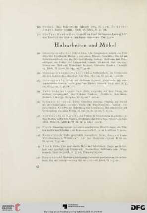 Holzarbeiten und Möbel (Nr. 511-523)