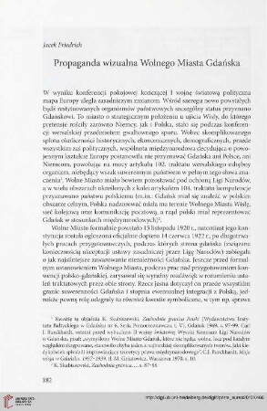 9: Propaganda wizualna Wolnego Miasta Gdańska