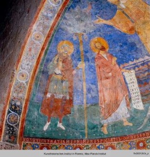 Die Apokalypse : Die Theophanie : Christus zwischen den Apostelfürsten Paulus und Petrus, dem Propheten Elias und dem Heiligen Anastasius von Castel Sant'Elia