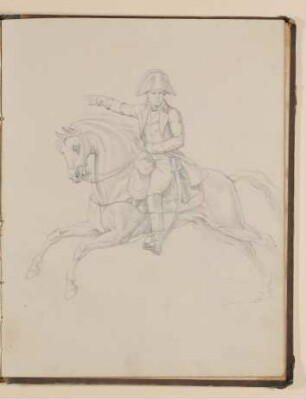Reiter zu Pferd mit Dreispitz [aus einem Skizzenbuch von unbekannter Hand, evtl. des Louis Thomassin]