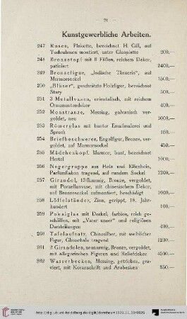 Kunstgewerbliche Arbeiten (Nr. 247-280)