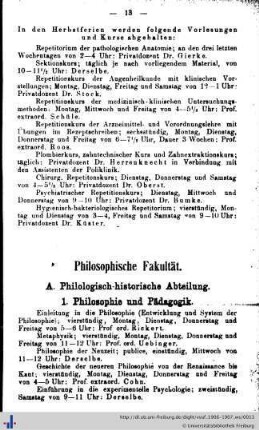 Philosophische Fakultät.
