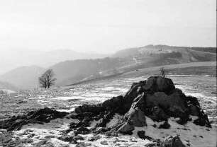 Schauinsland: Steinhaufen auf Hügel; mit Paar