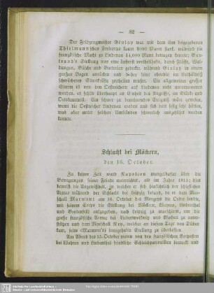 Schlacht bei Möckern, den 16. October